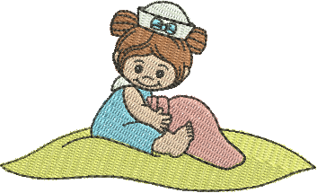 Matriz de Bordado Bebê na Praia