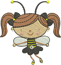 Matriz de Bordado Menina Abelhinha 01