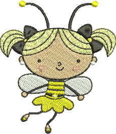 Matriz de Bordado Menina Abelhinha 03