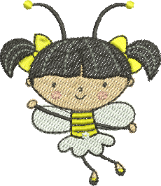 Matriz de Bordado Menina Abelhinha 04
