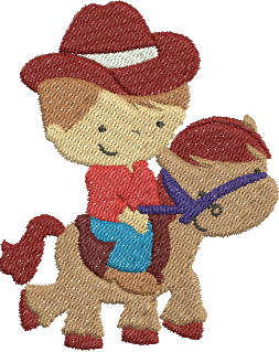 Matriz de Bordado Menino com Cavalinho