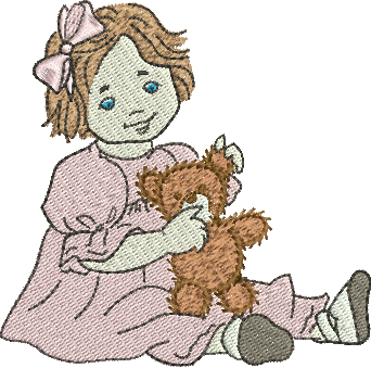 matriz de bordado Menina com Ursinho