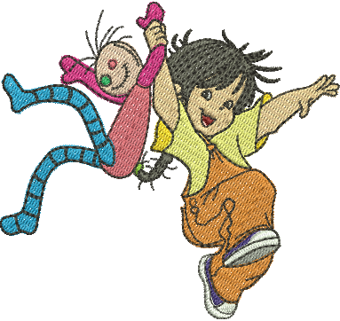 matriz de bordado Menina Brincando