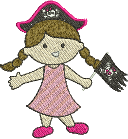matriz de bordado Menina Pirata