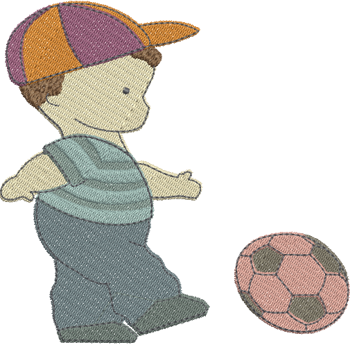 matriz de bordado Menino com Bola 02