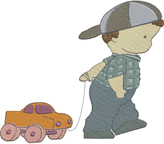 matriz de bordado Menino com Carrinho 04