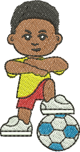 matriz de bordado Menino Jogador 06