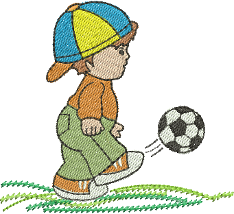 matriz de bordado Menino com Bola 03