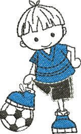 matriz de bordado Menino com Bola 04