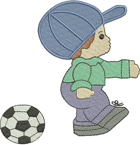 matriz de bordado Menino com Bola 05