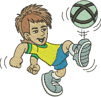 matriz de bordado Menino Jogador 13
