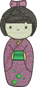 matriz de bordado Boneca Japonêsa Kokeshi 02
