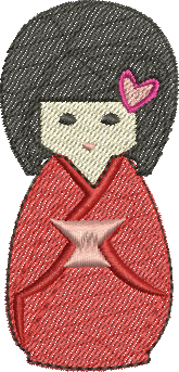 matriz de bordado Boneca Japonêsa Kokeshi 06