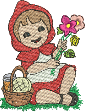 matriz de bordado Chapeuzinho Vermelho 02 – Três Tamanhos
