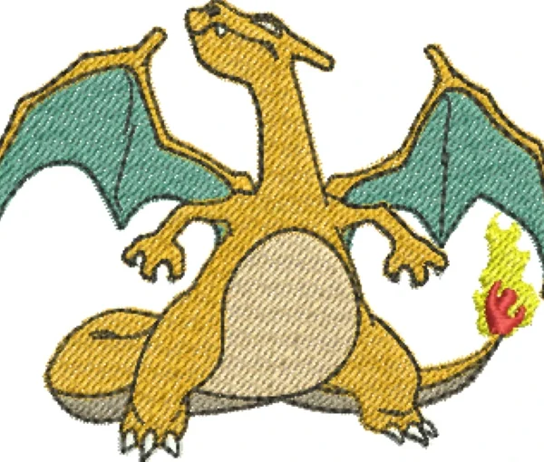 Visualização da Matriz de Bordado Charizard