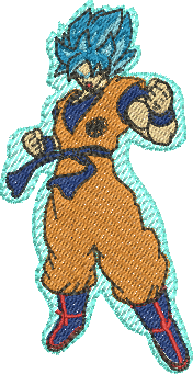 Matriz de Bordado Goku Blue 01 – Três Tamanhos