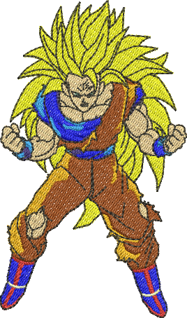 Matriz de Bordado Goku Super Sayajin 01 – Três Tamanhos