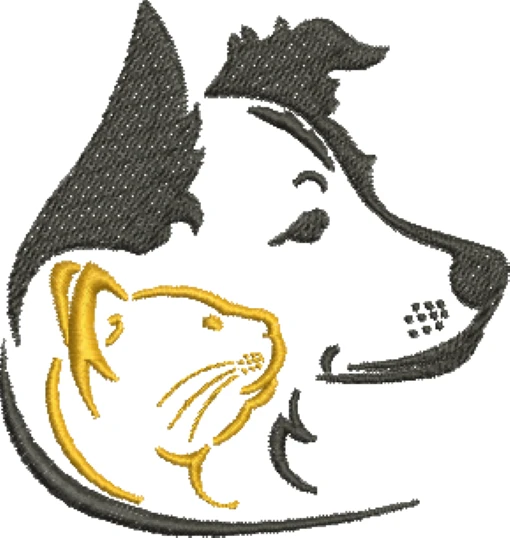 Visualização da matriz de bordado Cão e Gato