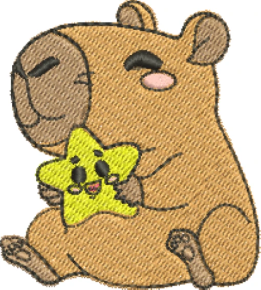 Visualização da matriz de bordado Capivara 01 (arquivo digital)
