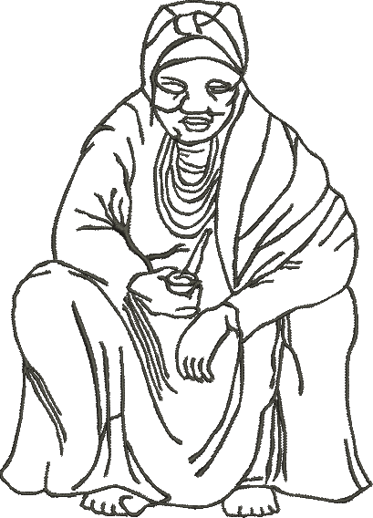 matriz de bordado Preta Velha 332 - Três Tamanhos