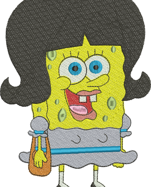 Matriz de Bordado Bob Esponja Feminino 23 - Três Tamanhos