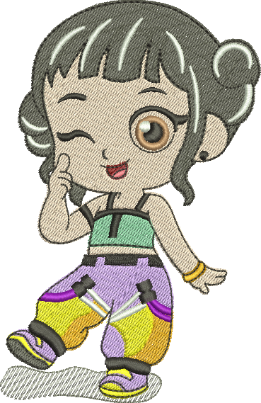 Matriz de bordado Huntrix 07 – Zoey – Três Tamanhos