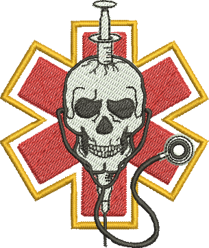 matriz de bordado Caveira Samu