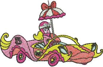 Matriz de Bordado Corrida Maluca Penélope Charmosa 15 – Três Tamanhos