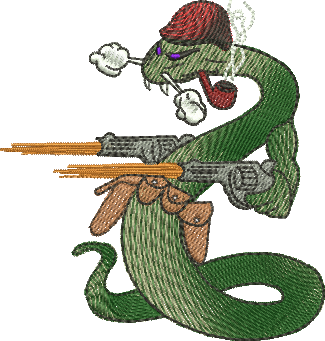 matriz de bordado FEB - Cobra Fumando 01