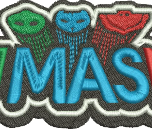 Visualização da Matriz de Bordado Logo PJ Masks 01 - Três Tamanhos