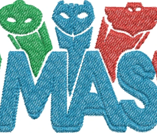 Visualização da Matriz de Bordado Logo PJ Masks 02 - Três Tamanhos
