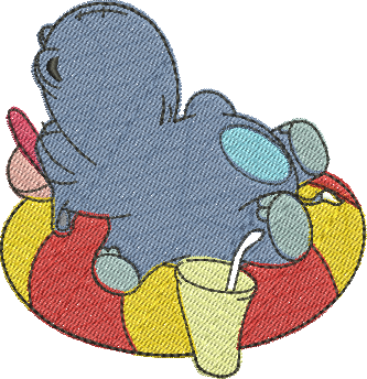 matriz de bordado Hipopótamo 23