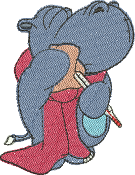 matriz de bordado Hipopótamo 25