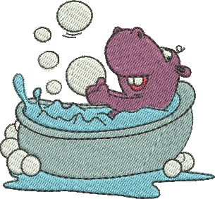 matriz de bordado Hipopótamo 27