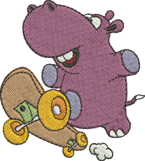 matriz de bordado Hipopótamo 30