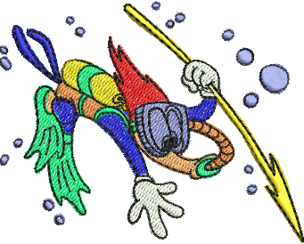 Matriz de Bordado Pica Pau Mergulhador