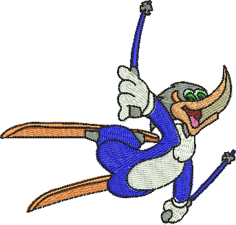 Matriz de Bordado Pica Pau Esquiador 02