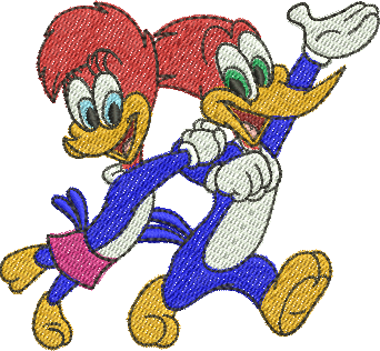 Matriz de Bordado Pica Pau e Winnie