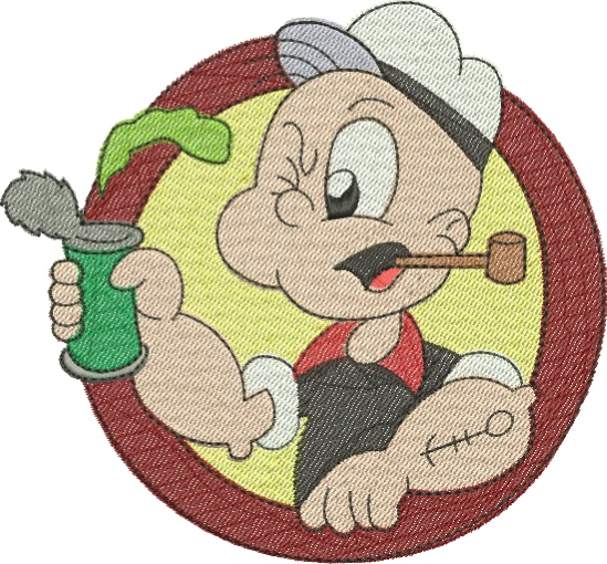 Visualização da matriz de bordado Popeye 11 – Três Tamanhos