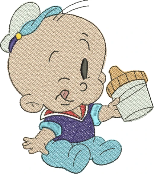 Visualização da matriz de bordado Popeye 22 – Três Tamanhos