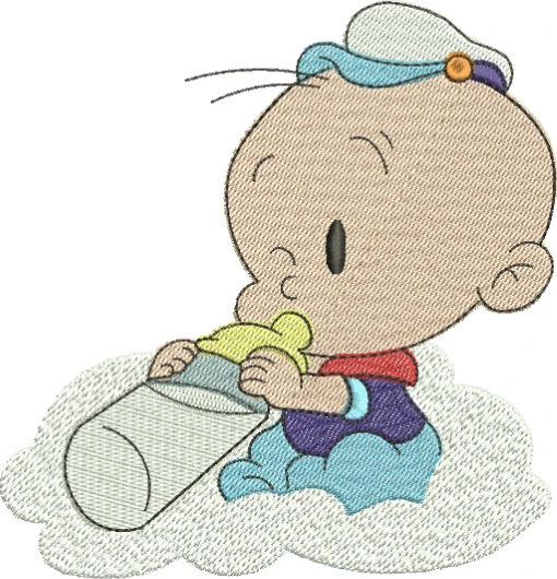 Visualização da matriz de bordado Popeye 24 – Três Tamanhos