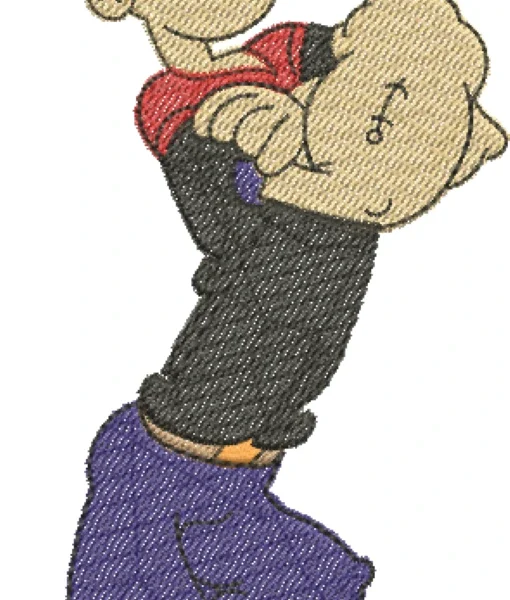Visualização da Matriz de Bordado Popeye 28 – Três Tamanhos