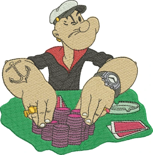Visualização da Matriz de Bordado Popeye 29 – Três Tamanhos