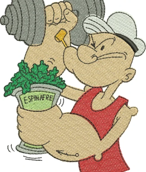 Visualização da matriz de bordado Popeye 07 – Três Tamanhos