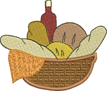 Matriz de bordado Cesta de Pães 32