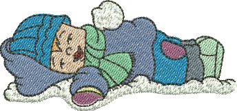 Matriz de Bordado Menino na Neve 01