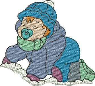 Matriz de Bordado Menino na Neve 10
