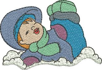 Matriz de Bordado Menino na Neve 02