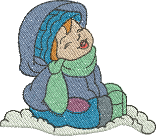 Matriz de Bordado Menino na Neve 03