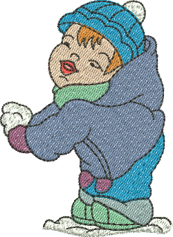 Matriz de Bordado Menino na Neve 05